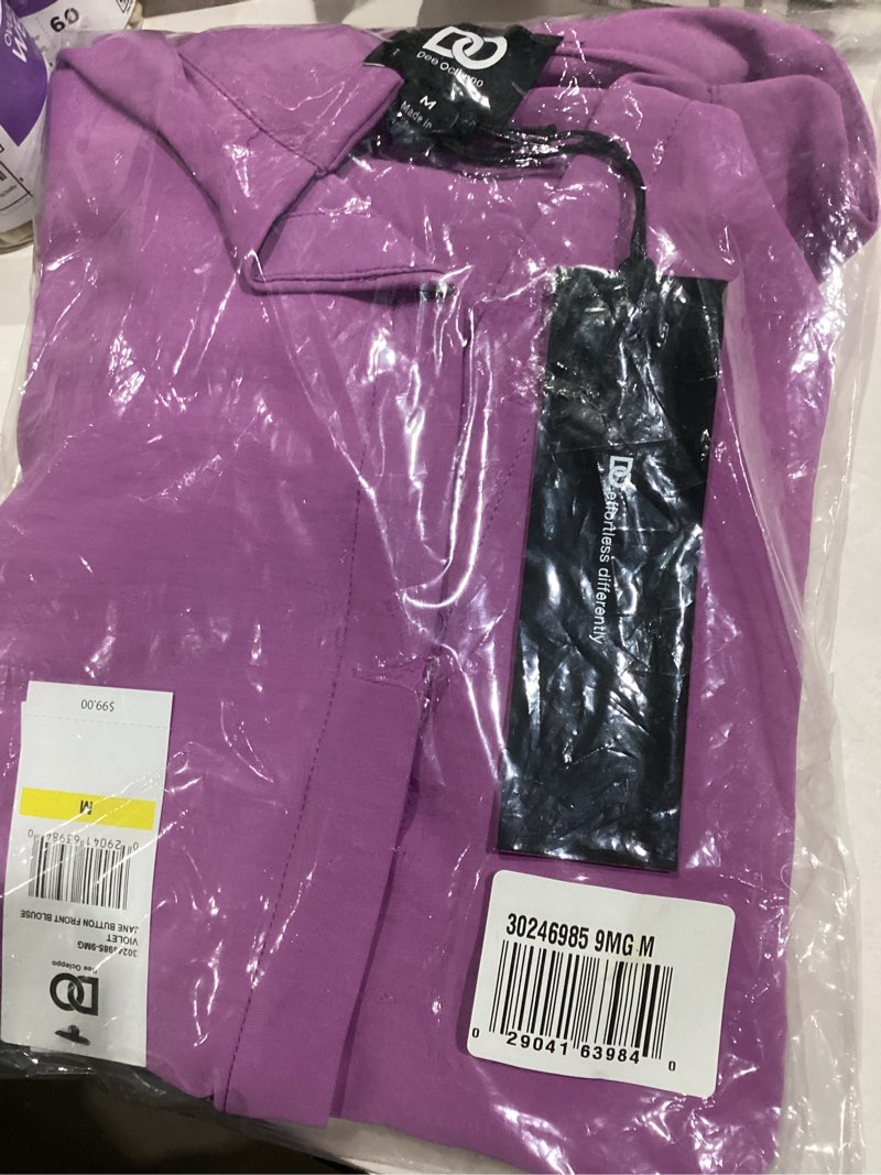 Condition photo showing Good Condition for DEE OCLEPPO Womens Jane Long Sleeve Button Front Blouse Standard Medium Violet