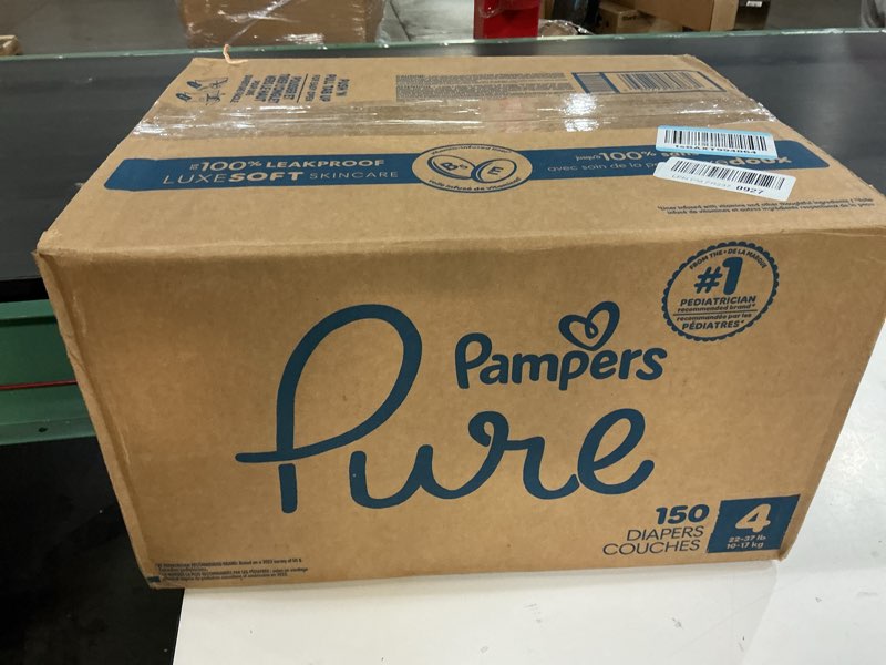 Condition photo showing New/Like New for Pampers Pure Protection Baby Diapers, Size 4, 150 Count, Up to 100% Leakproof, Premium Plant-based Skin Protection, Hypoallergenic Soft Diapers Size 4 150