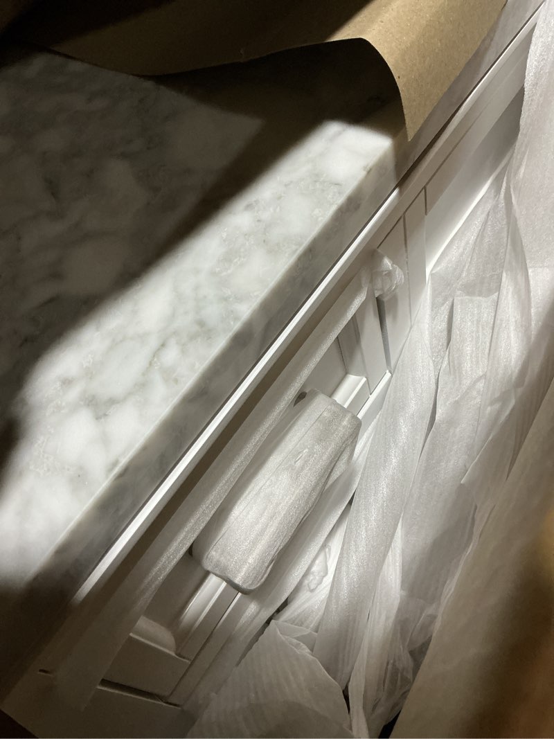 Condition photo showing Good Condition for allen + roth roveland 48-in white undermount single sink bathroom vanity with carrara natural