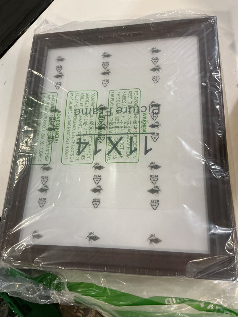 Condition photo showing New/Like New for 11x14 picture frames rustic brown wood pattern set of 2 photo frames, for 8x10 with mat or 11x14 without mat gallery wall display wood frame 11x14-2p brown