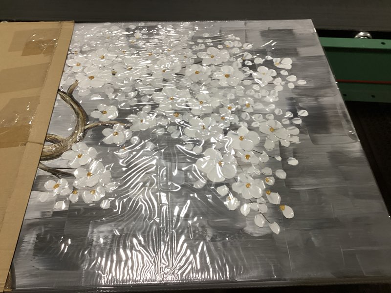 Condition photo showing Good Condition for White Flower Wall Decor Living Room Decor Bedroom Decor Aesthetic Hand-Painted Flower Artwork for Bathroom Office Wall Decoration 24" x 48"