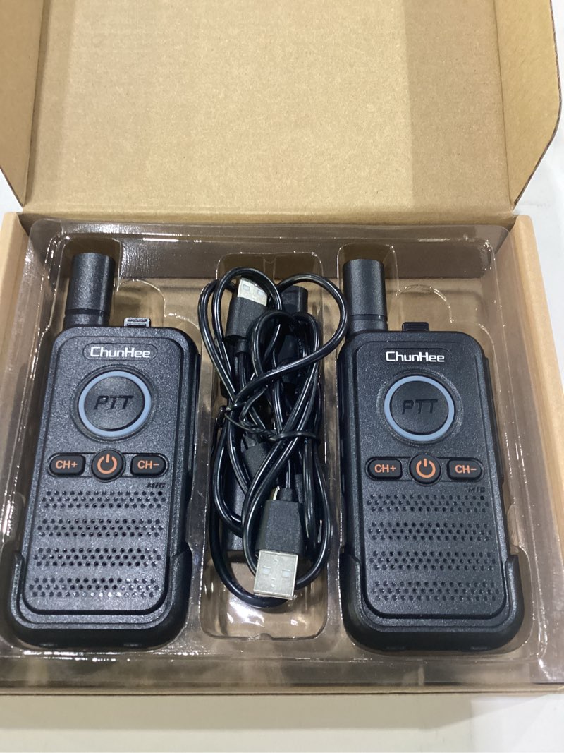 Condition photo showing Good Condition for wireless home security intercom system with vox hands-free & sos alarm, 1.5 mile long range 2-way intercom, large ptt buttons, portable intercom for elderly, caregivers, house & business (2 pack) set 1