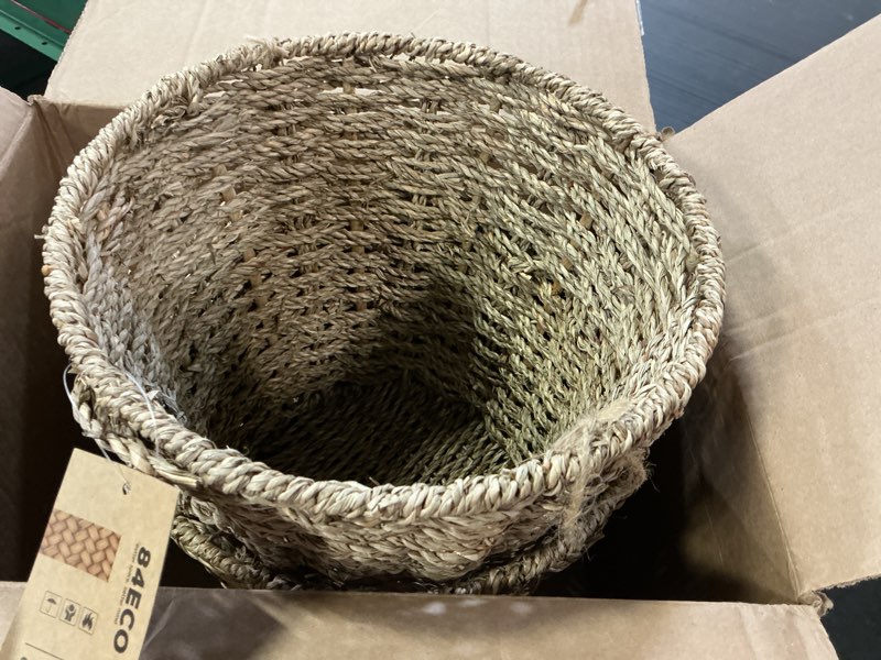 Condition photo showing Good Condition for 84eco 2-pack seagrass waste baskets 2-pack natural seagrass