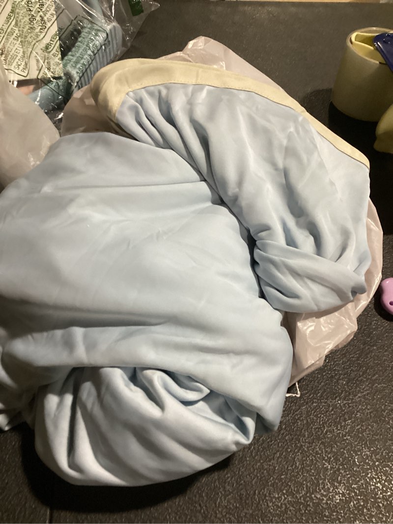 Condition photo showing Good Condition for similar to stock photo .. ice blue cooling summer blanket for king size beds, 108\"x90\" nylon