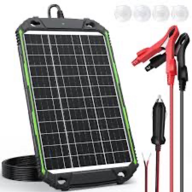 sun energise 25w 12v solar powered battery charger & maintainer, built-in smart mppt charge controller, waterproof 25 watt 12 volt solar panel trickle charging kits for car auto boat rv marine trailer
