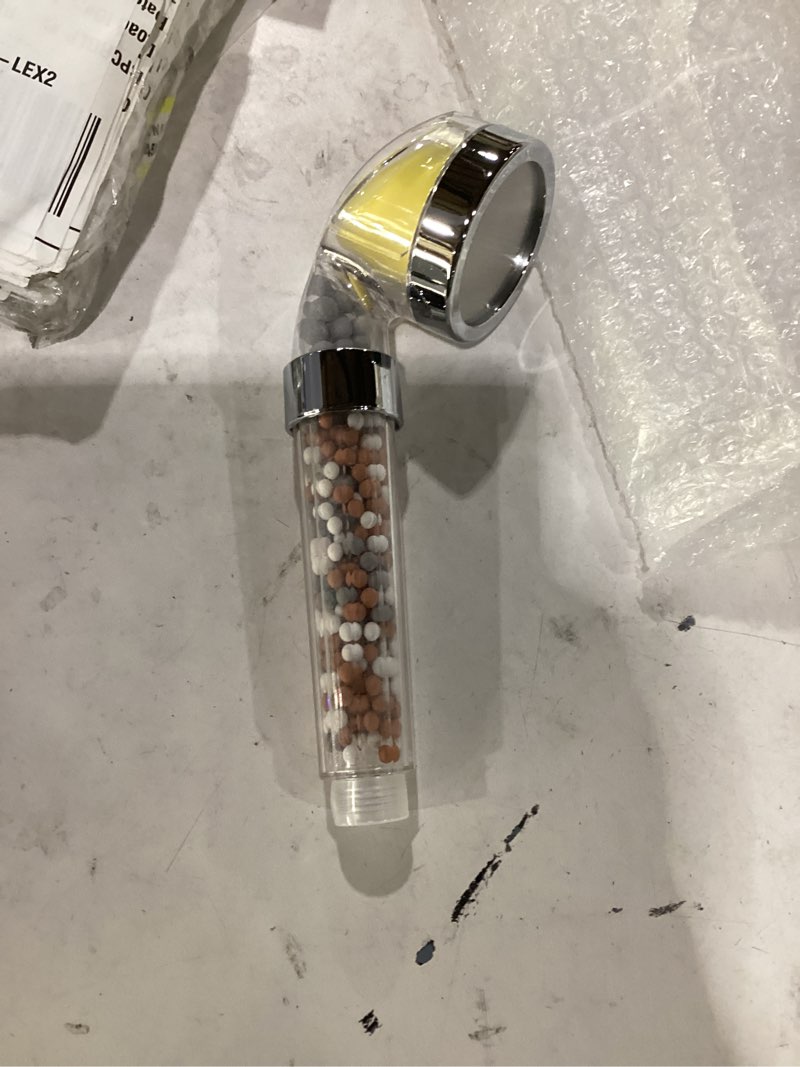 Condition photo showing As Is for high pressure shower head, vitamin c filter shower head, water saving handheld head shower chlorine & fluoride filter helps dry skin & hair loss (vitamin c shower head)