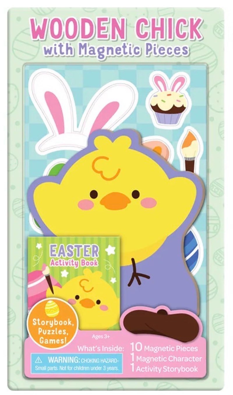 Bendon Easter Chick Wooden Magnetic Dress-Up Doll & Activity Book 10-Piece Set-4pack