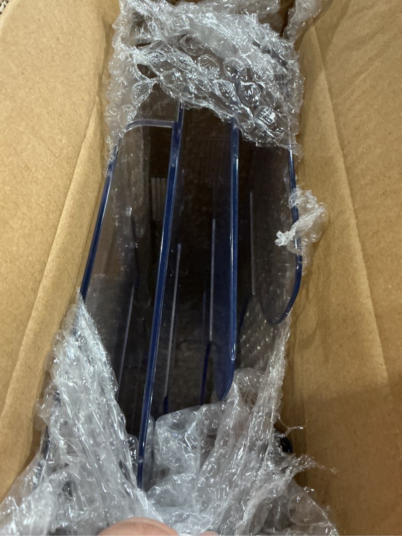 Condition photo showing Good Condition for Azar Displays 250099 Three Tier File and Brochure Desktop Wall Organizer Holder with Dividers brochure display stand acrylic file holder, Clear 1-Pack