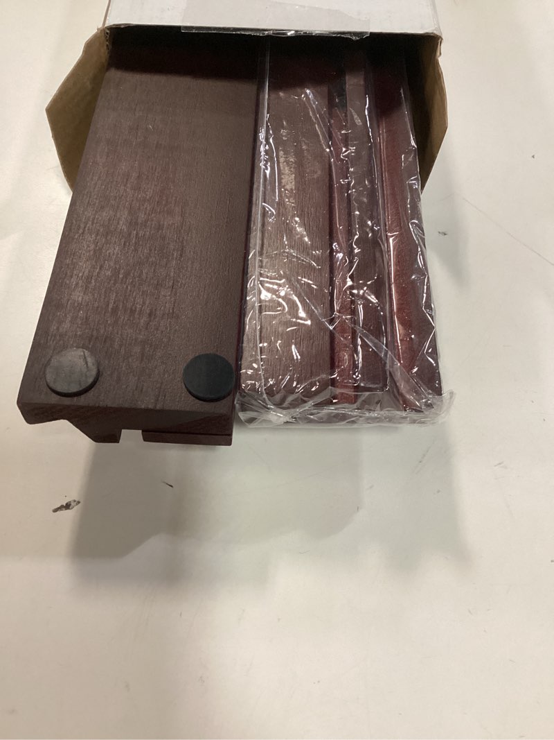 Condition photo showing Good Condition for Yellow Mountain Imports Dark Camphor Wooden Mahjong Game Racks with Pushers, 18 Inches - Set of 4 (Includes Magnetically Attached Mahjong Pushers)