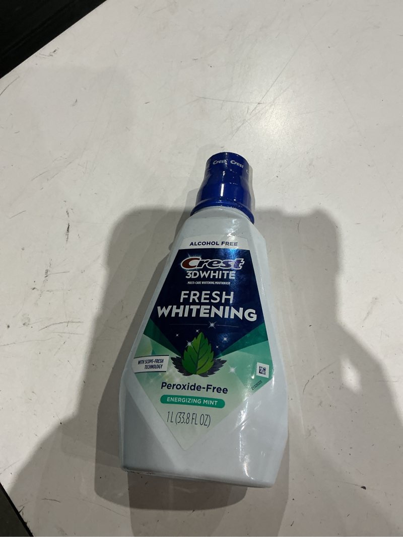 Condition photo showing Good Condition for crest 3d white brilliance whitening mouthwash, alcohol free, clean mint, 1l (33.7 fl oz), pack of 6