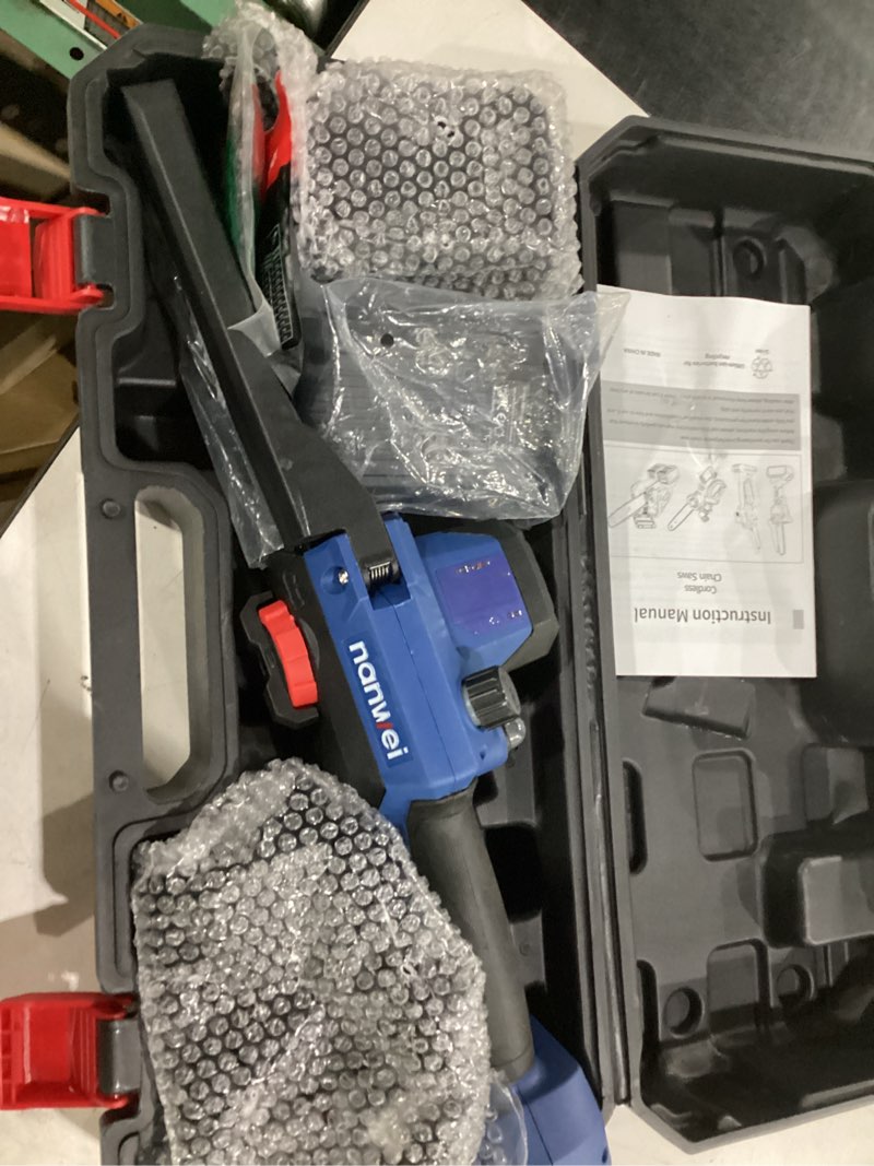 Condition photo showing Good Condition for (not tested)nanwei battery chainsaw 8 inch,brushless,cordless chainsaw with 2x4.0a batteries,8 inch handheld chainsaw, 6/8 inch chainsaw,chain saw for tree pruning,wood cutting 8/6 inch chainsawe