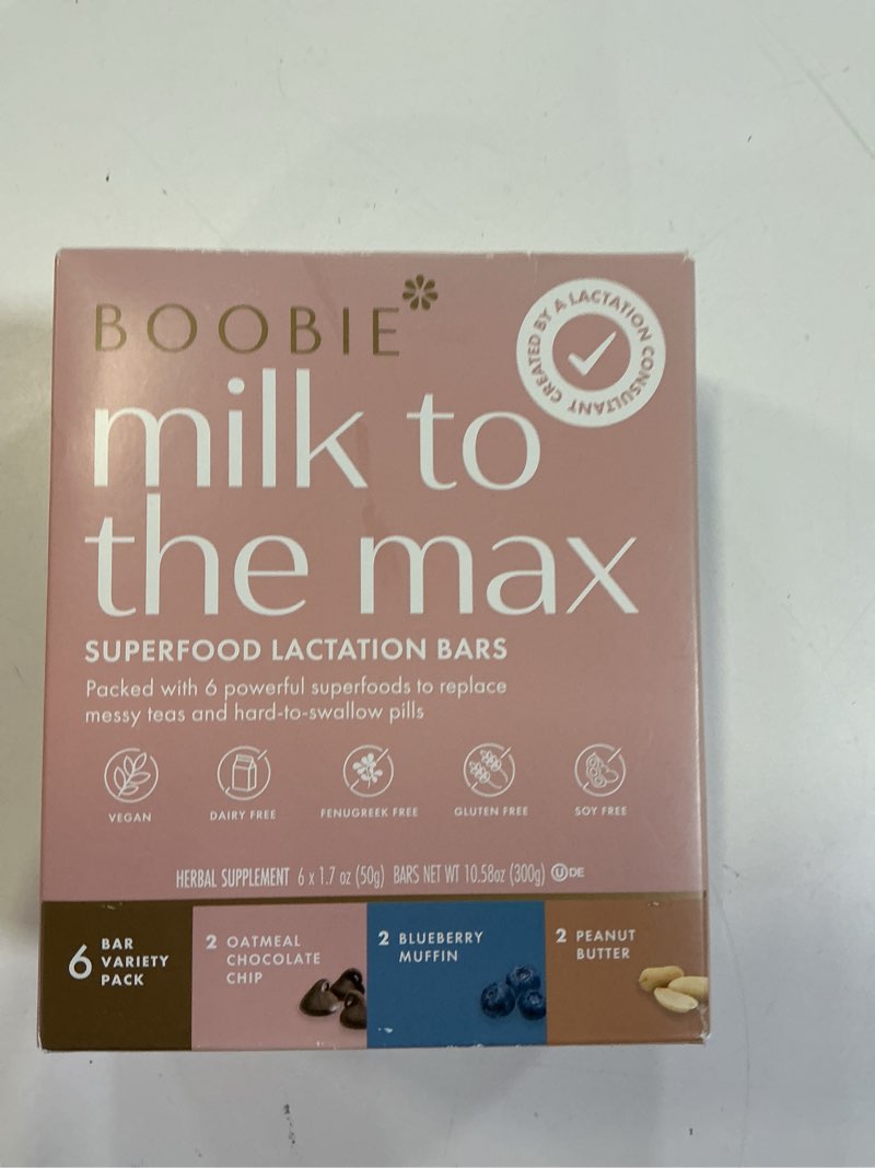 Condition photo showing Good Condition for boobie superfood breastfeeding bars supporting a healthy milk supply, variety pack, (1.7 ounce bar, 6 count)