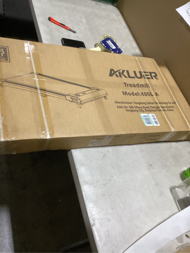 Condition photo showing New/Like New for walking pad with incline, akluer incline treadmills for home, 2.5 hp under desk treadmill small with remote control, walking pad small treadmill with led display black