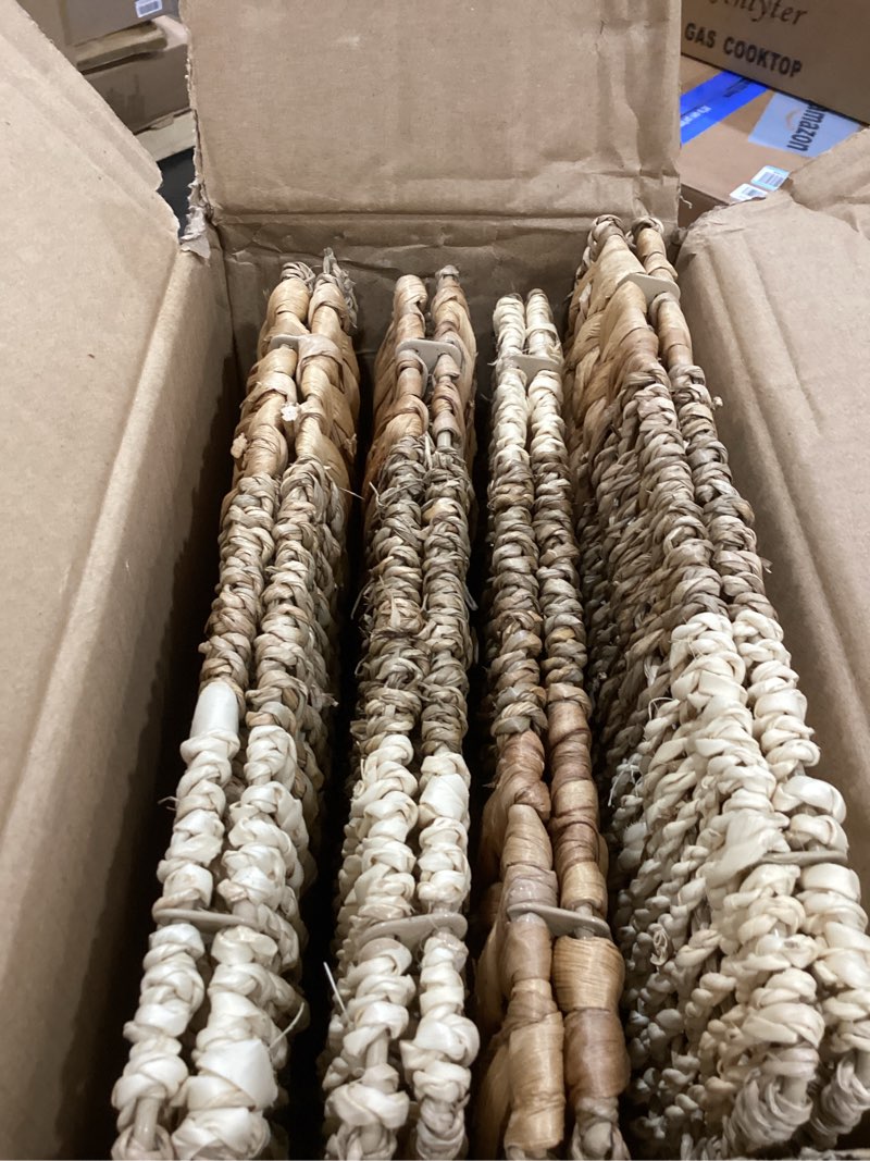 Condition photo showing Good Condition for 11x11 wicker storage cubes storage baskets for shelves set 4 | 10.5 x 10.5 water hyacinth storage baskets woven with seagrass, palm leaf. foldable square baskets with carry handles 10.5x10.5x10.5