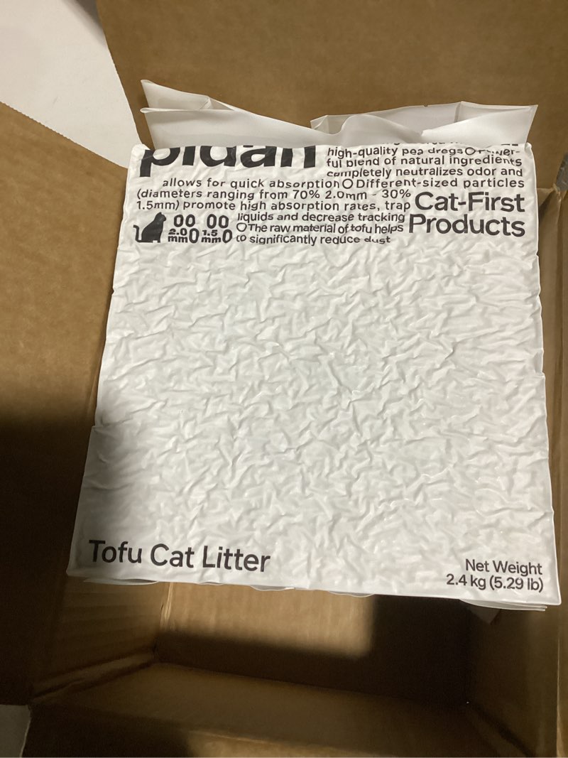 Condition photo showing New/Like New for pidan Tofu Cat Litter Clumping,Flushable,Ultra Absorbent and Fast Drying, 100% Natural Ingredients Litter,Solubility in Water,Really Dust-Free,Less Scattering (5.3lb×4bags)
