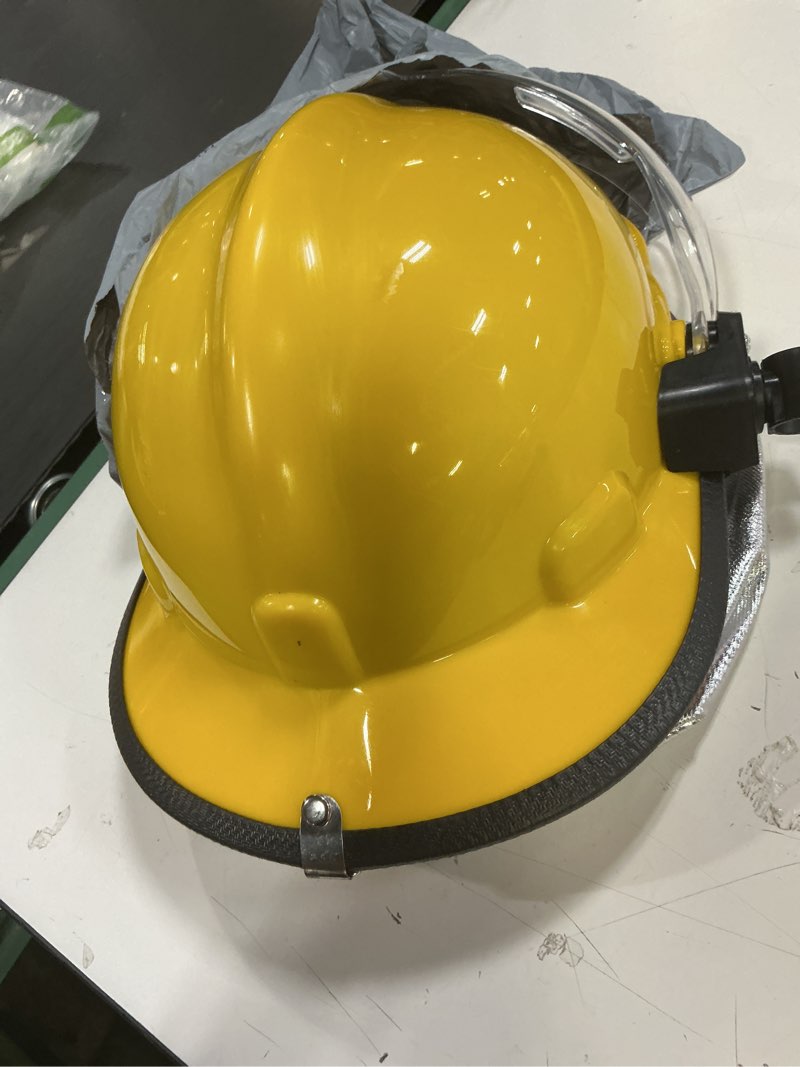 Condition photo showing Good Condition for fire rescue helmet with face flame retardant safety helmet hard hat adjustable shock full head fire fighter hard hat lightweight vented abs work helmet for men and women