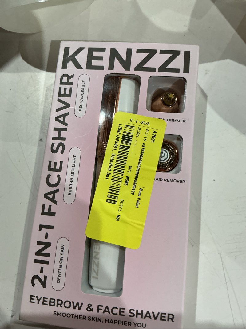 Condition photo showing Good Condition for kenzzi 2-in-1 rechargeable women’s face electric shaver and facial hair remover with eyebrow trimmer, white and rose gold