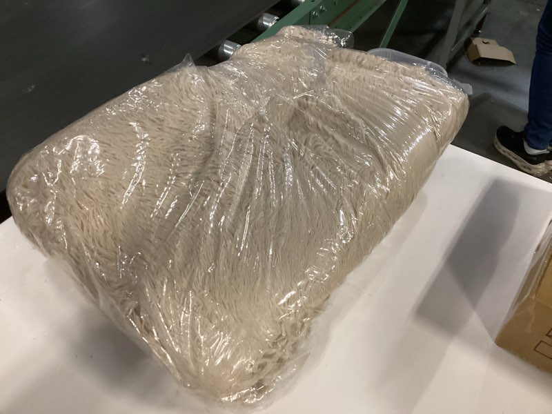 Condition photo showing New/Like New for Fluffy Rug Shaggy Area Rug, Beige 4x6 Area Rugs for Bedroom, Small Bedside Rug, Soft Fluffy Shaggy Entryway Throw Rugs for Living Room Bedroom Kids Room Home Decor 4' x 6' (Rectangular) Beige