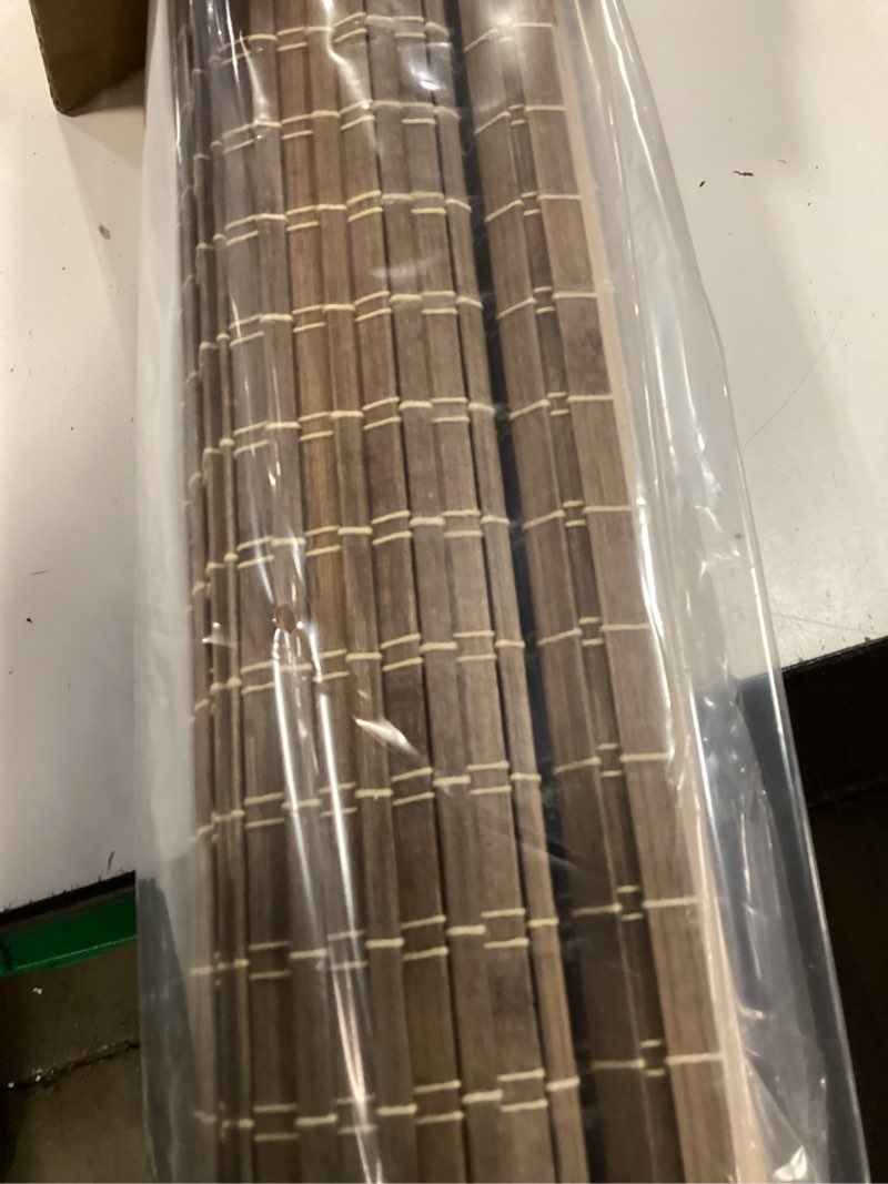 Condition photo showing New/Like New for lazblinds cordless bamboo roman shades, privacy blinds for interior windows, room darkening roll up bamboo blinds for home & patio, 35" w x 64" h, bdp-driftwood privacy - driftwood 35" w x 64" h