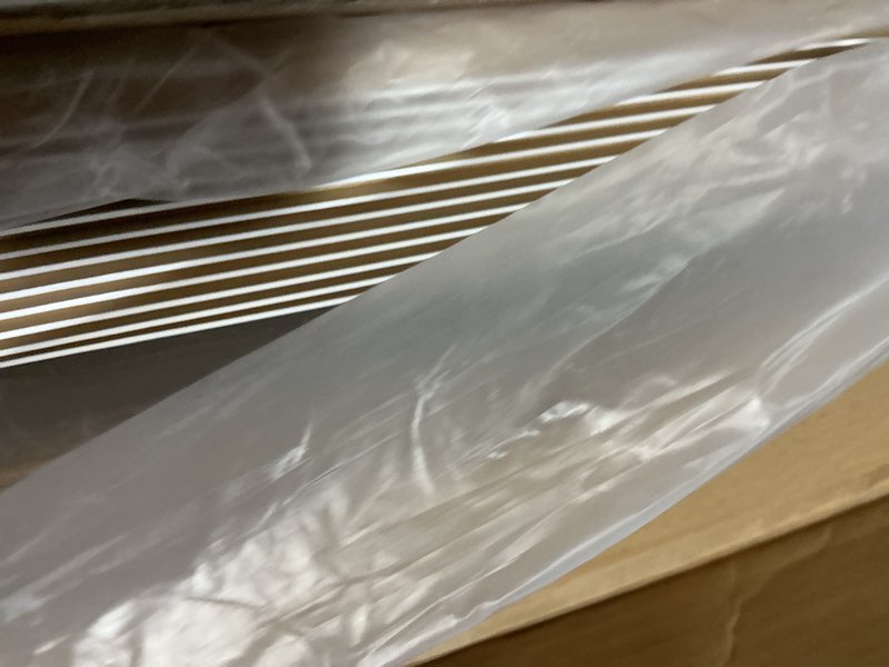 Condition photo showing Good Condition for Art3d Slat Wall Panel, 3D Fluted Textured Panel 12-Tile 19.7 x 19.7in. - Oak 19.7 x 19.7in. Square - Oak 12