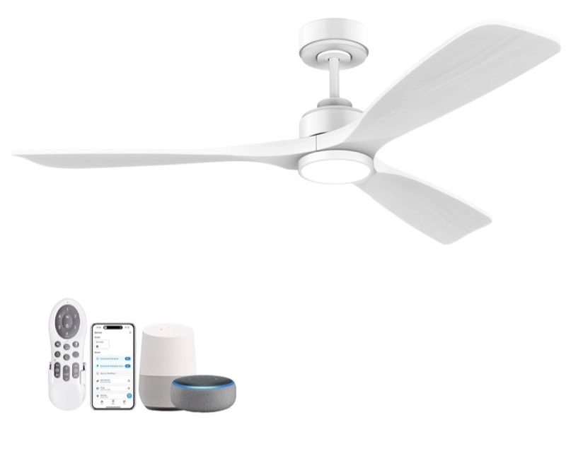 52 Inch Wood Smart Ceiling Fans with Lights Remote,Voice Control via WIFI Alexa App,Quiet DC Motor,O