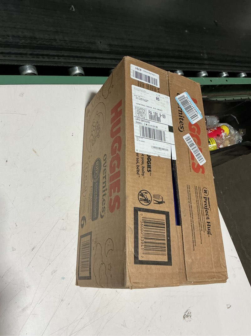 Condition photo showing New/Like New for Huggies Size 6 Overnites Baby Diapers: Overnight Diapers, Size 6 (35+ lbs), 84 Ct (2 Packs of 42), Packaging May Vary Size 6 84