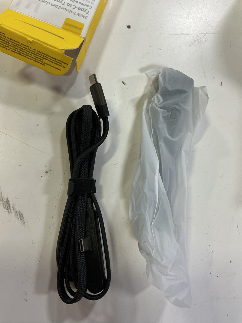 Condition photo showing Good Condition for 240w invisible stand fast charging cable, 240w usb c to usb c flat cable 90 degree angled, sideways phone type c charger cord (4.9ft) compatible with iphone 17 series (2pcs c to c) 2pcs ( c to c )