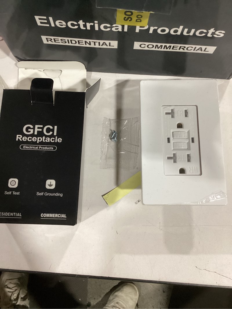 8 Pack 20 Amp GFCI Outlets, Duplex Electrical Receptacle Outlets, Wall Outlet, Outdoor Weather Proof (WR) GFI Receptacles with LED Indicator Screwless Wallplate Included, UL Listed, White