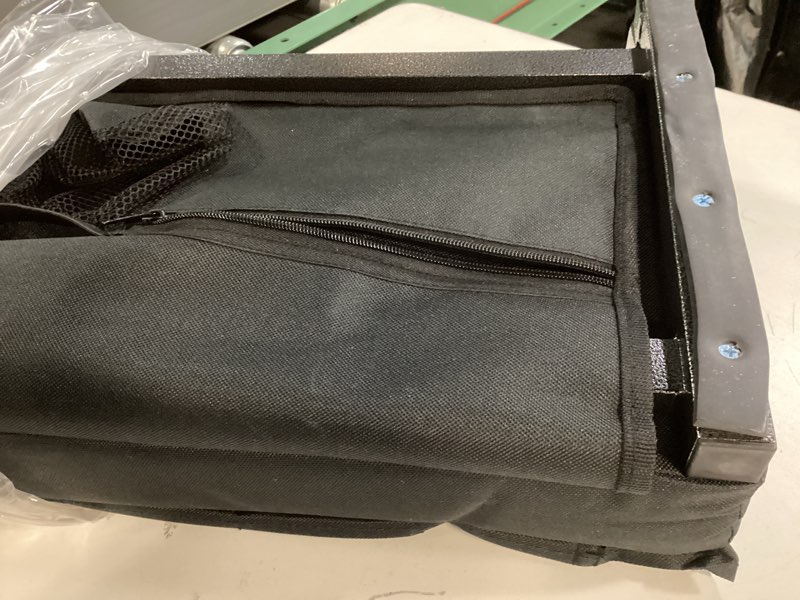 Condition photo showing As Is for SPORT BEATS Stadium Seats with Back Support Bleacher Chairs with Back and Cushion Thick Padded Bleacher Seats Includes Shoulder Strap Black 1pc Regular - 17" W x 12" D x 16.5" H Regular - 17"W x 12"D x 16.5"H Black 1