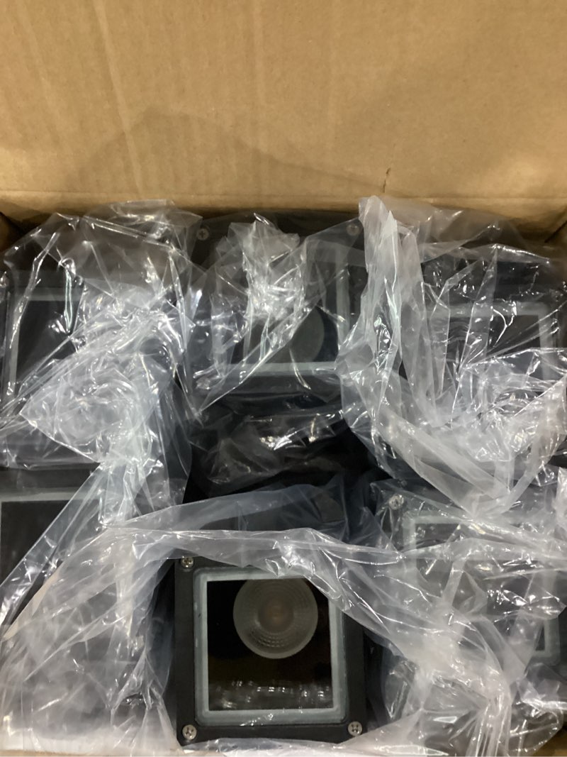 Condition photo showing New/Like New for Dusk to Dawn Outdoor Lighting, LED Square Up and Down Outdoor Sconce Lights, Matte Black Exterior Lighting Fixtures with 7W LED Bulbs, Front Porch Lights for House, Garage, Patio, Doorway, 6 Pack Dusk to Dawn - 6 Pack