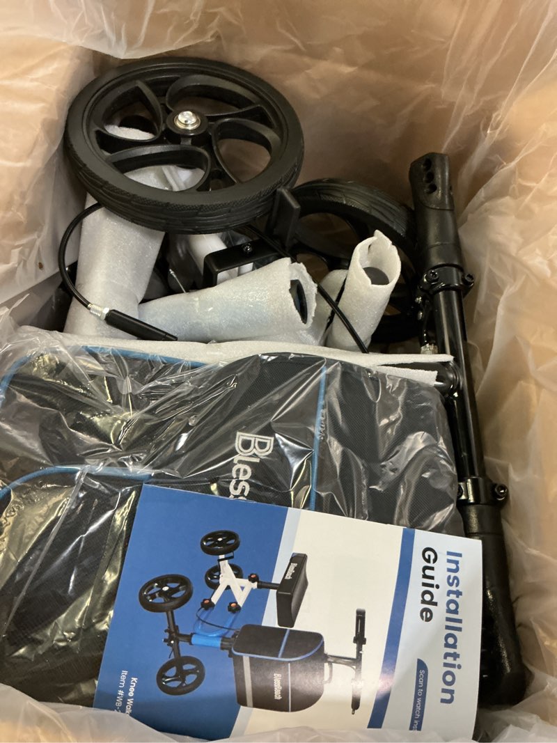 Condition photo showing Good Condition for knee scooter?knee scooter for adults for foot surgery?knee walker for foot injuries compact crutch alternative with dual braking system (blue)