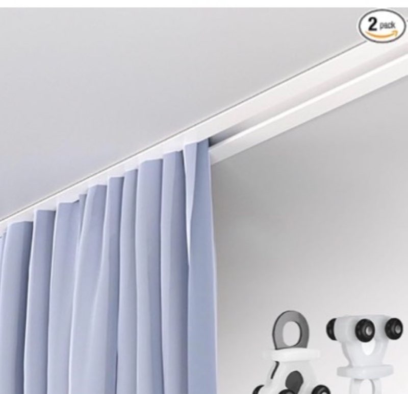 hidden curtain track ceiling mount rod, recessed aluminum single curtain sliding rail, silent curtai