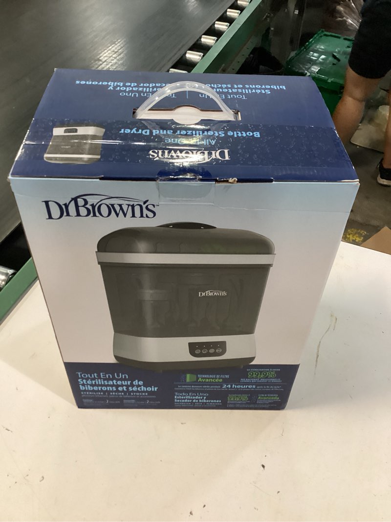 Condition photo showing New/Like New for dr. brown's all-in-one sterilizer and dryer for baby bottles, parts and other newborn essentials