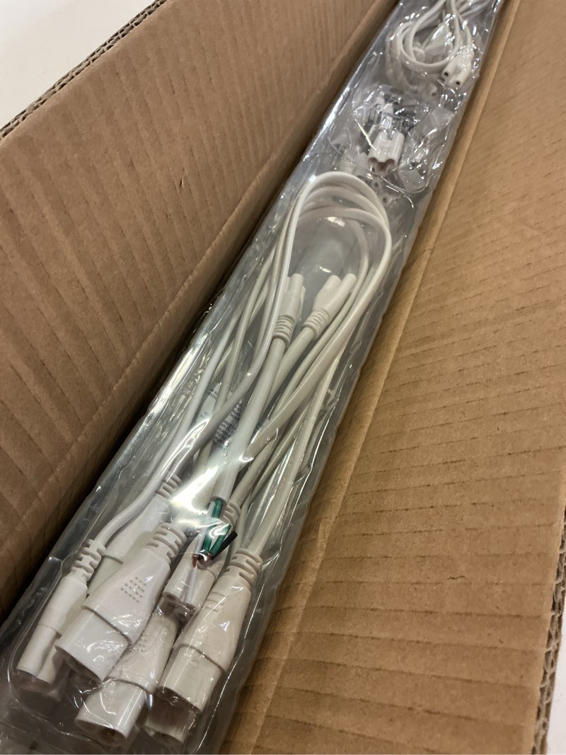 Condition photo showing Good Condition for barrina (6 pack led t5 integrated single fixture, 4ft, 2200lm, 6500k super bright white, 20w utility led shop light, ceiling and under cabinet light, corded electric with on/off switch, etl listed