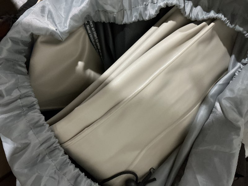 Condition photo showing As Is for king koil air mattress twin with built-in pump, inflatable blow up bed