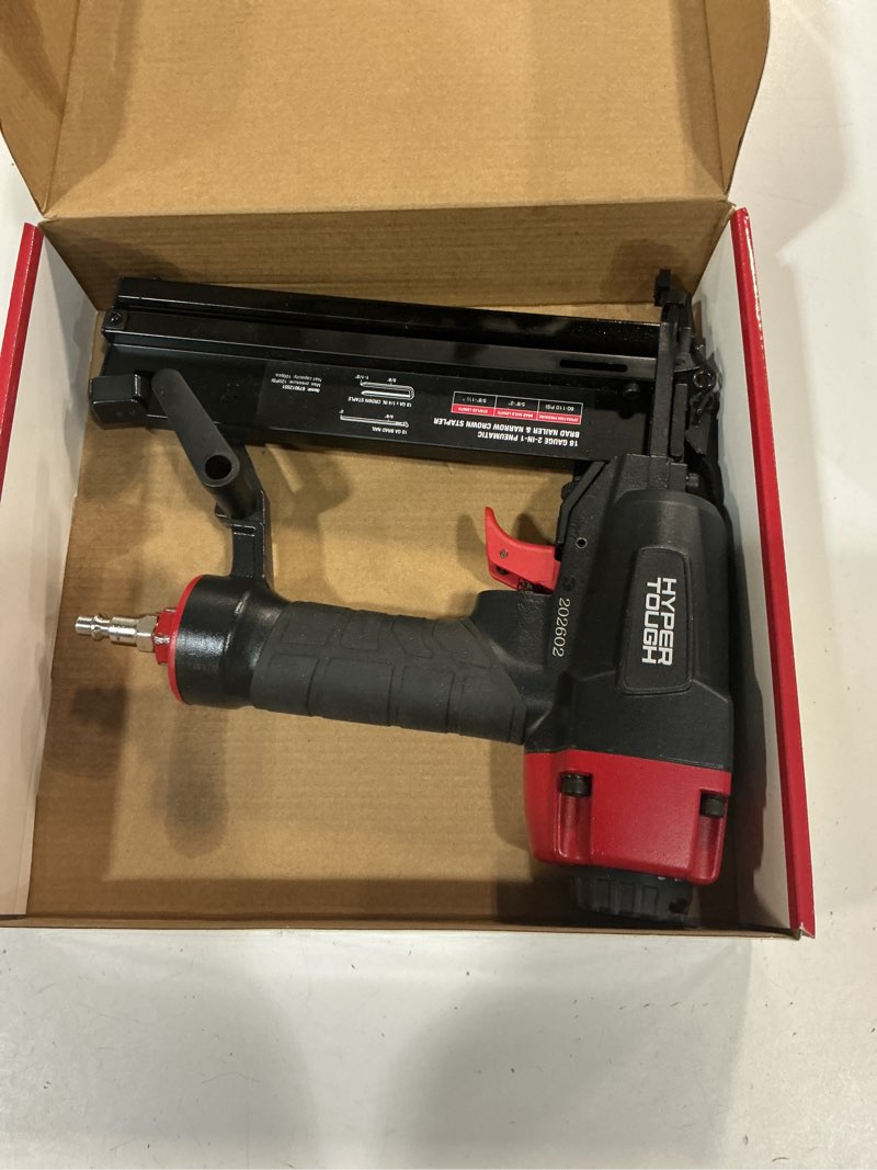 Condition photo showing Good Condition for hyper tough 18 gauge 2-in-1 pneumatic 2-inch brad nailer and 1/4-inch narrow crown stapler