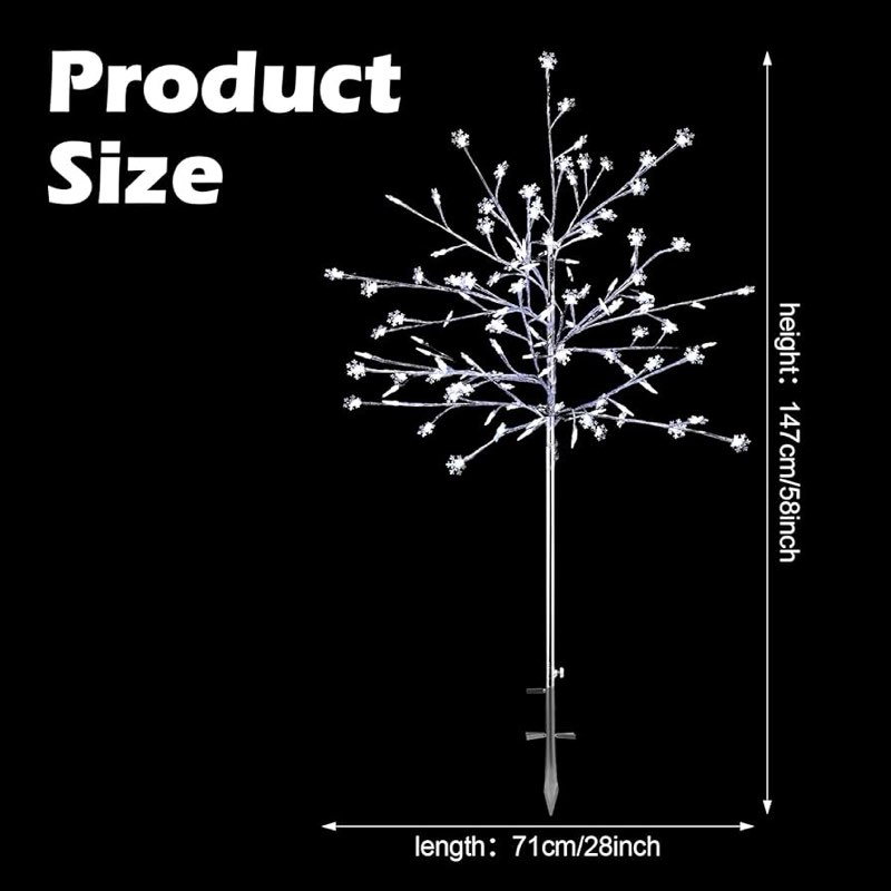 Baquler 2 Pack 5Ft Outdoor Christmas Decorations Pathway Light Snowflake Christmas Tree Frosty White