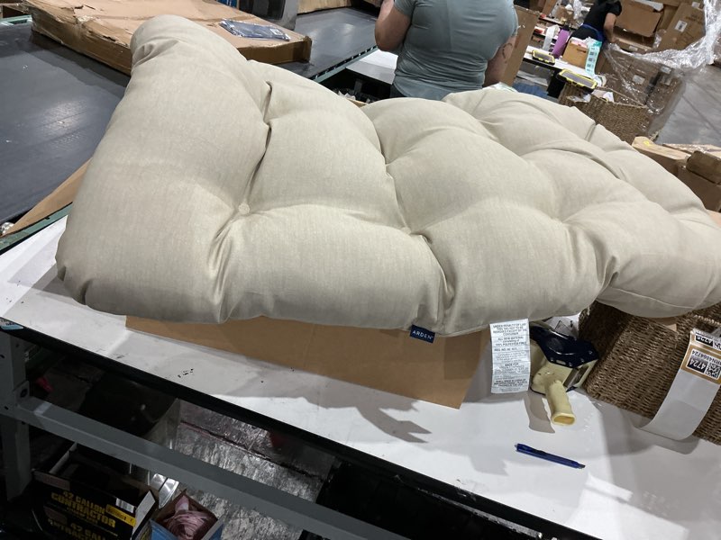 Condition photo showing Good Condition for arden plush indoor / outdoor egg chair cushion, tufted for comfort tan leala