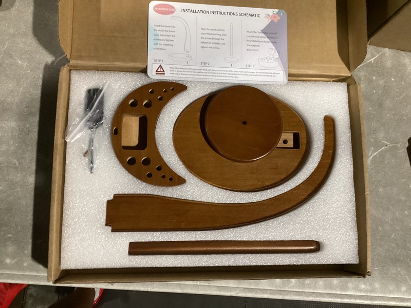 Condition photo showing New/Like New for uloi crochet yarn holder - upgrade with crochet accessories storage attachment, magnetic wooden yarn storage for knitting accessories, perfect for crocheting and knitting projects, walnut finish