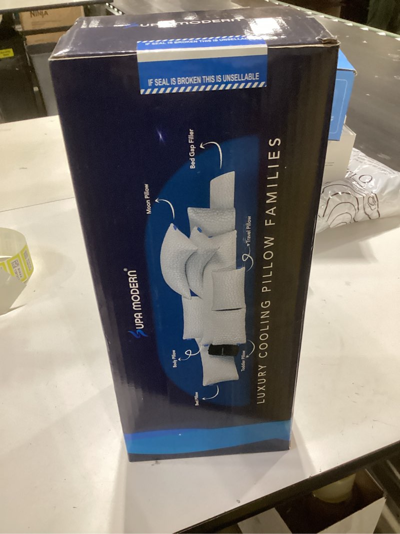 Condition photo showing New/Like New for side sleeper pillows for adults, cervical pillow for side sleepers, cooling pillow with ergonomic design, adjustable crescent shredded memory foam pillows for neck and shoulder pain relief queen (1 count) crescent white