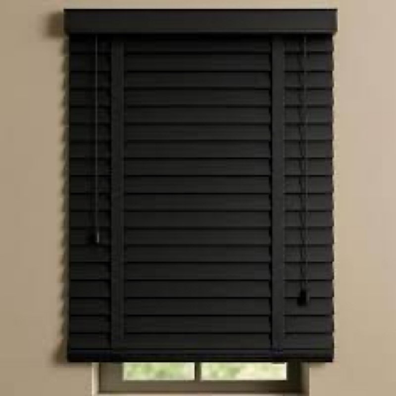 2" Slats Wood Blinds for Indoor Windows: Solid Wooden Blackout Blinds & Shades,Black Out Privacy Hor