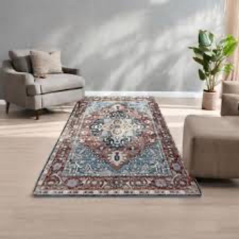 Autavia Area Rug, Non - Slip Carpet, Traditional Vintage Style, Machin