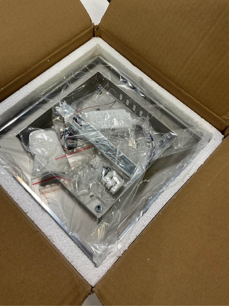 Condition photo showing Good Condition for Mini Chandelier LED Crystal Ceiling Light 2 Layers Flush Mount Ceiling Light Modern Chandelier Lighting for Hallway Staircase Kitchen Bathroom (Cool White) Square Cool White