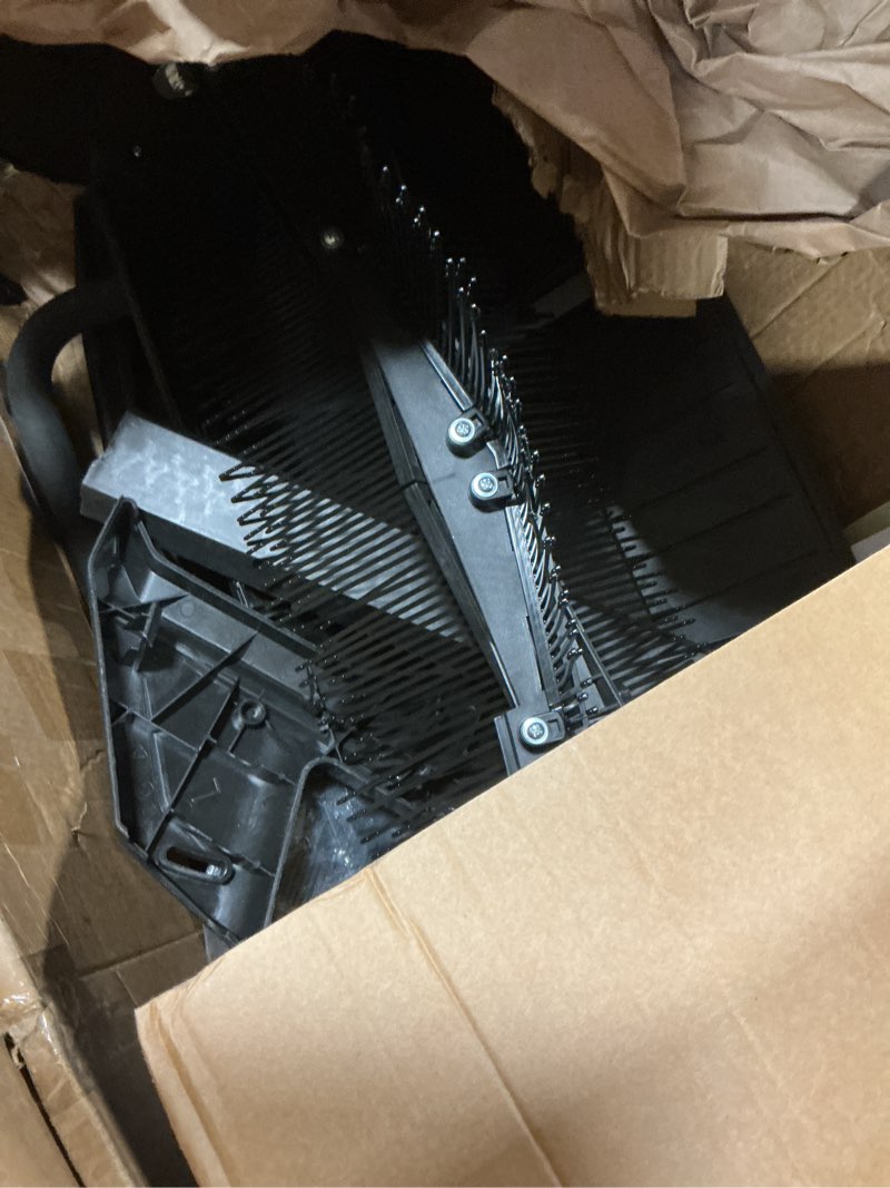 Condition photo showing As Is for VEVOR Push Lawn Sweeper, 21inch Leaf & Grass Collector, Heavy Duty Thickened Steel Durable to Use wi