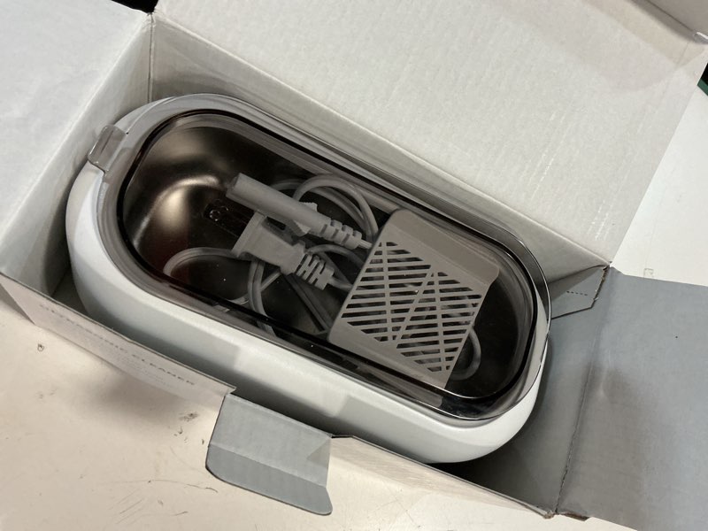 Condition photo showing Good Condition for ultrasonic jewelry cleaner, 48khz ultrasonic cleaner machine for jewelry, eyeglasses, rings, watch strap, dentures-dual cleaning modes, 304 stainless steel tank white