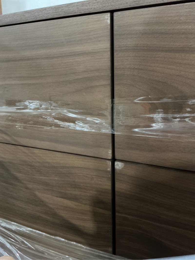 Condition photo showing As Is for 6-drawer dresser grand walnut 