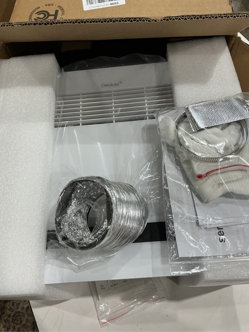 Condition photo showing Good Condition for 4-in-1 bathroom exhaust fan with light and heater, 190 cfm powerful ventilation, 1800w pro-grade fast heating, 1.0 sone ultra-quiet, remote control ceiling bath fan with rgb ambient light