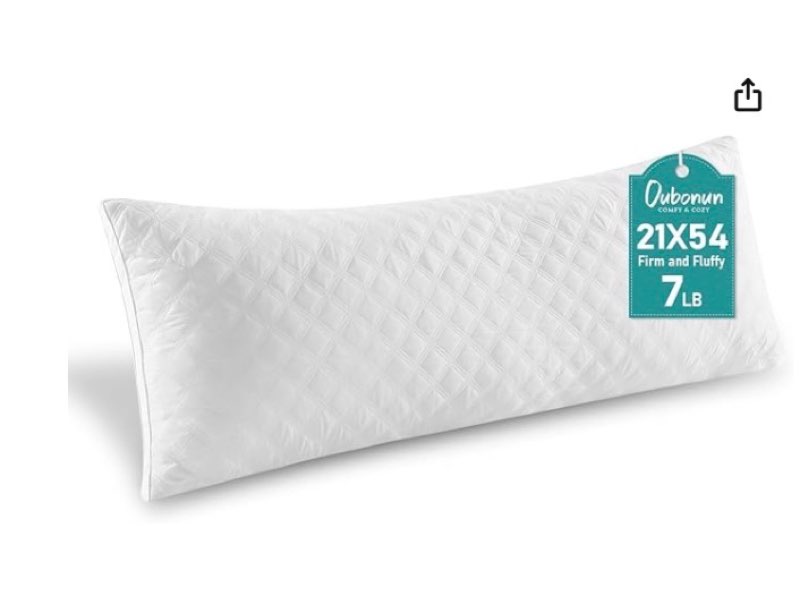 oubonun full body pillow for sleeping-adjustable firm and fluffy body pillows for adults-long and large pillow for bed- 21"x54"