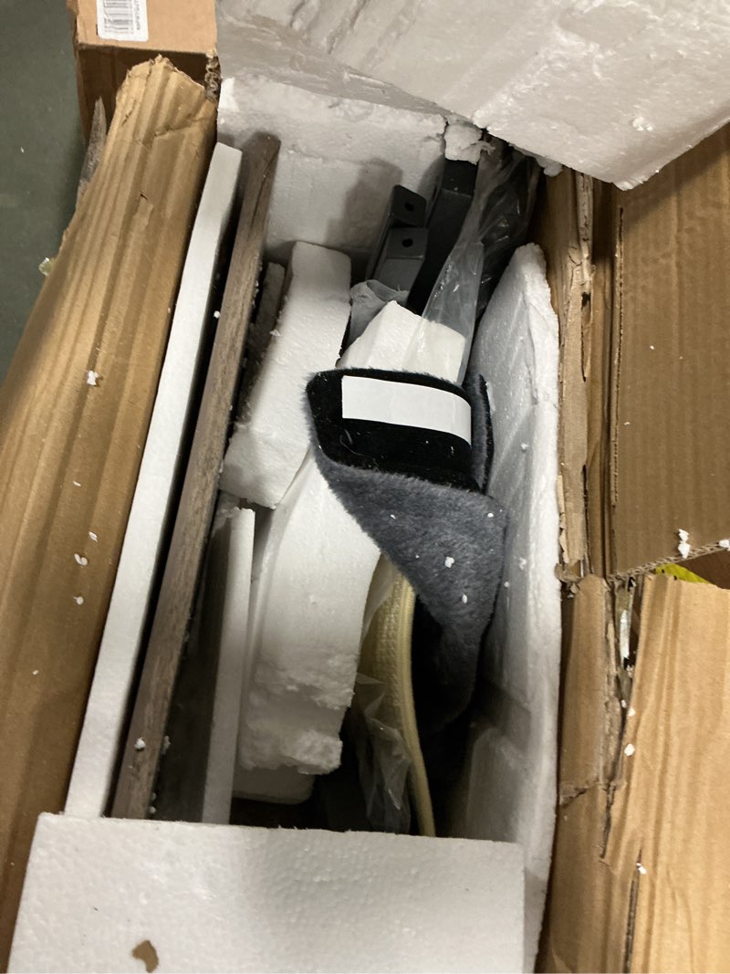 Condition photo showing As Is for Modern Cat Tree for Indoor Cats, Tall Cat Tower with Condo, Multi-Level Cat Tree with Cave, Scratching Board,Removable Pads for Cats, X Style, Light Gray