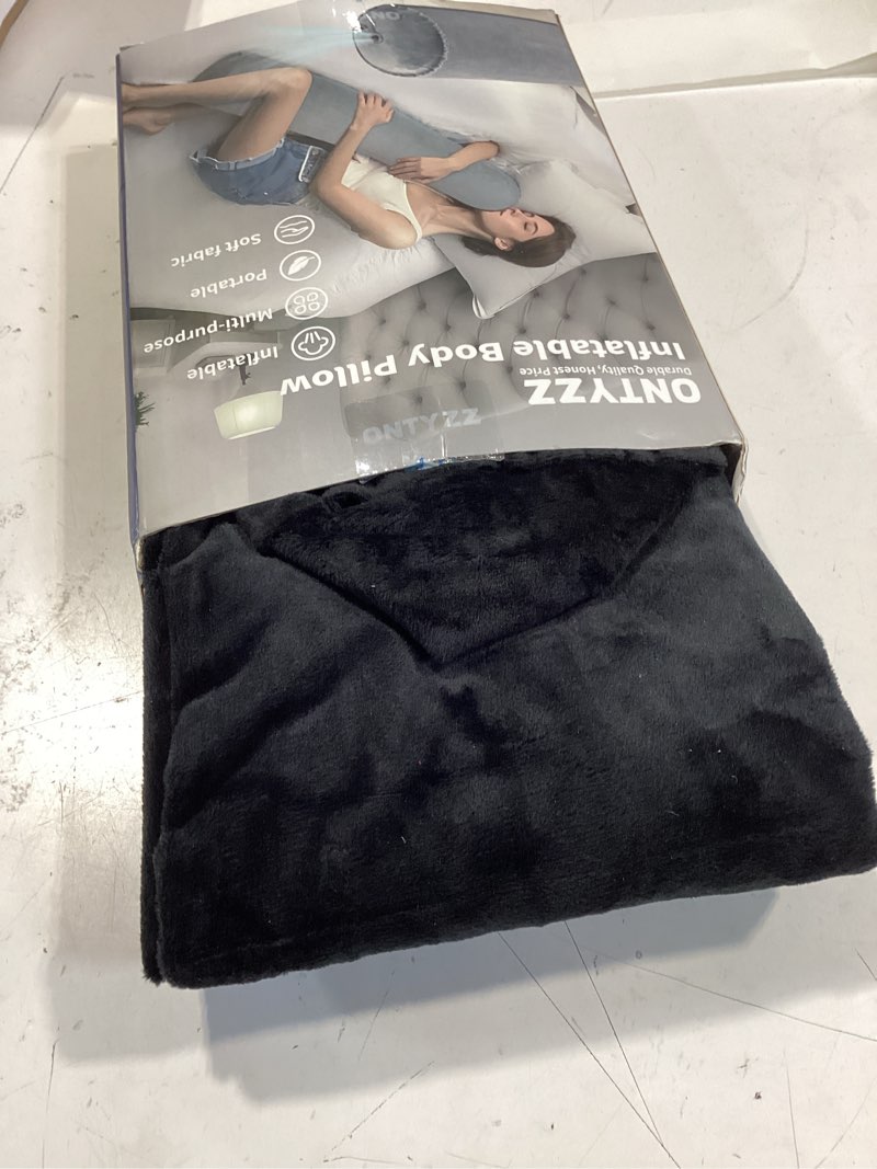 Condition photo showing Good Condition for ontyzz inflatable long body pillow, long pillow for bed, oval bolster pillow for good sleeping and back/neck support, 1pcs black black long oval (1-pack)